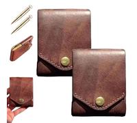 TKNIBEEN Vintage Handmade Leather Wallet, Multifunctional Compact Wallets, Multifunctional Handmade Leathers Wallet for Men, Leather Card Wallets, Slim Card Holder with Built-In Pen Slot (2pcs)