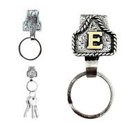 TKNIBEEN Vintage Letter Keychain, Western Keychains, Western Cowboy Letter Keychain Clip, 26 Letters Handmade Letter Key Holder (E)