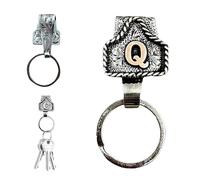 TKNIBEEN Vintage Letter Keychain, Western Keychains, Western Cowboy Letter Keychain Clip, 26 Letters Handmade Letter Key Holder (Q)
