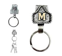 TKNIBEEN Vintage Letter Keychain, Western Keychains, Western Cowboy Letter Keychain Clip, 26 Letters Handmade Letter Key Holder (M)