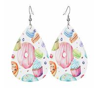 TKS MITLAN Muchos aretes de cuero de abedul blancos para mujer, invierno, nieve, selva, desierto, plantas, limpias, naturaleza, arboleda, lágrima, brillantes, colgantes de doble cara, ligeros, aretes de hoja para niñas, Cuero, No es una piedra preciosa