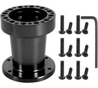 TKSE Buje del volante del automóvil, 3 pulgadas Universal Buje del volante del automóvil Kit de adaptador del cubo del volante del espaciador de aluminio(Negro)