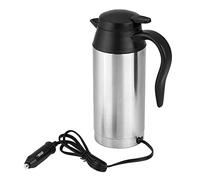 TKSE Calentador de Agua de Coche de 12V,750ml Taza de Calefacción del Viaje,Hervidor de Agua de Viaje de Acero Inoxidable,Hervidor para Camiones con Cargador de Mechero para Beber té y café