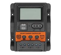 TKSE Controlador de Carga Solar, PWM Controlador de Carga Solar con LCD,12V 24V Solar Panel, 30A Dual USB 5V Salida Controlador, Solar Regulador de Batería para el Hogar, la Industria
