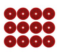 TKSE Reflector Redondo, 12 Piezas Reflector Redondo Etiqueta Reflectante Roja Advertencia De Señal Impermeable para Coche Camión Remolque RV Campervan Yate