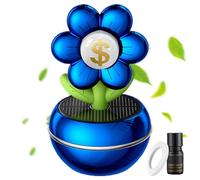 Tktouci Ambientador solar para coche, difusor giratorio automático, decoración de flores de dinero de larga duración para interior de coche, camión, hogar, estudio, viajes