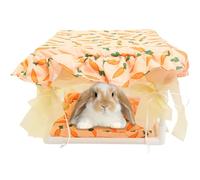 Tktouci Casa para Hámster | Refugio y Hábitat para Animales Pequeños | Estructura Escondite con Puerta de Flecos para Hámsters, Jerbos, Conejos y Chinchillas Albergue con Diseño Mascotas