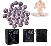 Tktouci Conjunto de - Decoración Espiritual del Hogar | Juego de Piedras Rúnicas de Color Púrpura | para Adivinación Meditación Hombres Mujeres Niños Niñas Jóvenes Adolescentes