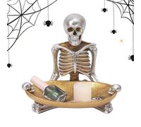 Tktouci Cuenco De Halloween | Bol De Caramelos Esqueleto | Cuenco Resina Estilo Vintage Para Postres Fiestas | Soporte Joyas Y Aperitivos Para Cocina Y Mesita Noche