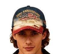 Tktouci Gorra Patriótica Bandera Americana - Gorras Conmemorativas 250º | Gorra de Béisbol Americana - para Hombres Mujeres Patriotas Deportes Exteriores 4 Julio Día de la Independencia Camping