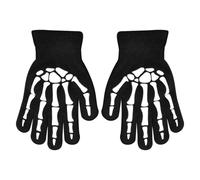 Tktouci Guantes de Ciclismo Esqueleto,Guantes de Esqueleto para niños, de Ciclismo con Calavera Que Brillan en la Oscuridad para niños, Accesorios para Disfraces de Halloween para
