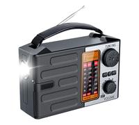 Tktouci Radio Solar Recargable - Radio para Emergencias - Linterna con Carga Solar y Tipo-C, Receptor Am/FM/OC y Alertas Climáticas para Emergencias, Camping, Tormentas y Apagones en el Hogar