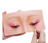 Tktouci Tabla de práctica de maquillaje de ojos y cara, ayuda de maquillaje de silicona reutilizable, maniquí de práctica de maquillaje de ojos, para artistas entusiastas autodidactas, mujeres