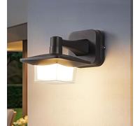 TkTsjtle Apliques de pared para exterior, impermeables IP65, modernos, negros mate, de aluminio vintage, con casquillo E26 y pantalla de policarbonato, para puerta de entrada, garaje y patio.