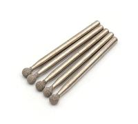 TKUONE Cabezal de pulido de diamante soldado con bola de 2/2,5/3/3,5/4/5/6 mm, vástago de 3 mm for pulir accesorios abrasivos, herramientas rotativas, 1/5/10 unidades