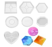 Tkxjry 7 Piezas Moldes De Silicona, Moldes Silicona Posavasos Diy, Para Posavasos, Manualidades, Decoración Del Hogar Decoraciones Artesanales De Silicona