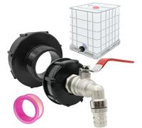 Tkxjry Grifo De Depósito IBC, Grifo deposito 1000 litros, 3/4" Adaptador Tanque IBC, Accesorio para Tanque de Agua de 1000 L, Contenedor con Grifo (3/4"), para Contenedor IBC, Barril de Lluvia