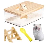Tkxjry Rectángulo Casa Hamster, Casa De Baño para Hamster, Transparent Sand Box For Pet Hamsters Cages, Caja De Bañera De Hámster, Inodoro para Hámster, para Hámster Ratones Lemming Gerbils