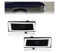 Tkxvcejv Faro Delantero para Chevy para Chevelle 1970-1972 Reflectores Traseros Luz Posición Lateral Luz Marcador Cuarto Luz Señal Giro Sin Bombilla/Enchufe Juego De Faros(Smoked Lens)