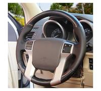 Tkxvcejv For Toyota For Land For Cruiser For Prado 2010 4.0L Automatic TX Customized Car Steering Wheel Cover Hand Suture Leather Non-Slip Funda Volante Coche(Black Carbon Style)