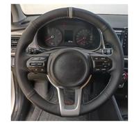 Tkxvcejv para Kia para Rio para Rio5 K2 para Picanto para Morning 2017-2019 Envoltura Dirección Protector Personalizado Volante Coche Funda Volante Coche(Yellow Thread)