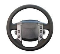 Tkxvcejv para Land para Rover para Discovery 3 2004 2005 2006 2007 2008 2009 Protector Cuero Artificial Cosido A Mano Volante Coche Funda Volante Coche(Yellow Thread)
