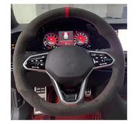 Tkxvcejv para VW para Atlas para Golf 8 Mk8 para Jetta para Passat B9 para Tiguan para Sharan Envoltura Cubierta Volante Coche Funda Volante Coche(Brown Thread)
