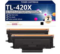 TL-420X Cartucho de Tóner Compatible para Pantum P3010D P3010DW P3300DN P3300DW M6700D M6700DWM 7100DN 7100DW M6800FDW Impresoras, Impresión de Alto Volumen,Black-2 Pack