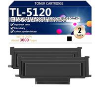 TL-5120 Cartuchos de Tóner de Repuesto Compatibles para PANTUM BP5100DN BP5100DW BM5100ADN BM5100ADW BM5100FDN BM5100FDW Impresora, de Alto Rendimiento 3000 Páginas, Fácil de Instalar,Black-2 Pack