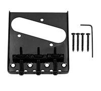 TL Electric Guitar Bridge Tailpiece | Zinc Alloy Halts Oxidation & Rusting | Easy Drop - In Replacement for Telecaster Guitars | 4 Screws + Wrench Included (Black)