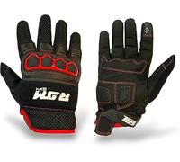 TLA RAM Guantes de Moto con protección CE en Nudillos, Tallas hasta 5XL Hombre & Mujer - Transpirables, táctiles - Alta protección contra Impactos, Media estación