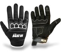 TLA RAM Guantes de Moto con protección CE en Nudillos, Tallas hasta 5XL Hombre & Mujer - Transpirables, táctiles - Alta protección contra Impactos, Media estación