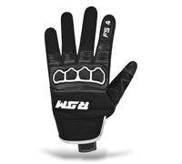 TLA RAM guantes de moto, cuero y tela, homologación CE, protección en los nudillos contra impactos, 2XS-5XL hombre y mujer, quad, pantalla táctil, transpirables, entretiempo(Blanco/Negro_L)