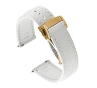 TLCBAZCF 20mm 22mm Patrón tropical universal FKM Correa de reloj de liberación rápida Submarinismo (bucear) Correa de reloj compatible con pulsera Omega Rolex Tissot(hebilla de oro blanco,20mm)