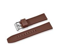 TLCBAZCF Compatible con correa de reloj de goma HAISCH FKM 18mm 20mm 22mm 24mm correa de reloj con forma de bala de liberación rápida pulsera de buceo(FKM-Brown 1,18mm)