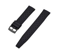 TLCBAZCF Compatible con correa de reloj FKM de liberación rápida 18-19-20-21-22-23-24 mm Correa tropical de fluororubber Correa inteligente Reloj tradicional(Black Black,18mm)