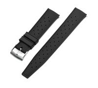 TLCBAZCF Compatible con correa tropical de liberación rápida 18 mm 20 mm 22 mm 24 mm Correa tropical de goma Correa de reloj inteligente compatible con reloj de buceo tradicional(Black silver,24mm)