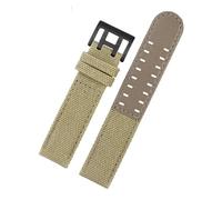 TLCBAZCF Compatible con Hamilton H760250 H77616533 H70605963 H68201993 Khaki Field WatchBand Correa de reloj de cuero y nailon for hombre 20 22 Accesorios(Khaki-black clasp,22mm)