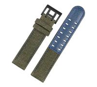 TLCBAZCF Compatible con Hamilton H760250 H77616533 H70605963 H68201993 Khaki Field WatchBand Correa de reloj de cuero y nailon for hombre 20 22 Accesorios(Green-black clasp,20mm)