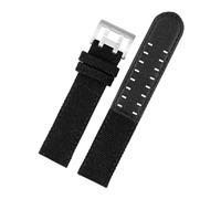 TLCBAZCF Compatible con Hamilton H760250 H77616533 H70605963 H68201993 Khaki Field WatchBand Correa de reloj de cuero y nailon for hombre 20 22 Accesorios(Black-silver clasp,22mm)