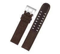 TLCBAZCF Compatible con Hamilton H760250 H77616533 H70605963 H68201993 Khaki Field WatchBand Correa de reloj de cuero y nailon for hombre 20 22 Accesorios(Brown-silver clasp,20mm)