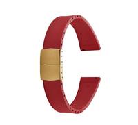 TLCBAZCF Correa de caucho CTS de 20 mm FKM Buceo Hebilla de liberación rápida Banda cortada a medida Pulsera Mujeres Hombres Accesorios compatibles con Rolex Omega Cartier(Red-Gold Buckle)