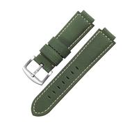 TLCBAZCF Correa de cuero compatible con GST-B400 y GST-B200, resistente al sudor, for hombre, con boca levantada, de piel de vaca esmerilada, accesorios de 14 x 16 mm.(Green-Steel-K2,24x14mm)