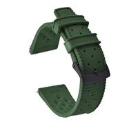 TLCBAZCF Correa de goma FKM de 18/19/20/21/22/23/24 mm Compatible con pulsera Fossil Compatible con reemplazo de banda de goma de liberación rápida Oris(Green-Black Buckle,23mm)