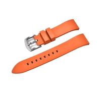 TLCBAZCF Correa de reloj de caucho flúor, correa de reloj FKM de liberación rápida, 18-19-20-21-22-23-24mm, Compatible con cada correa de reloj de buceo(Orange Silver,22mm)