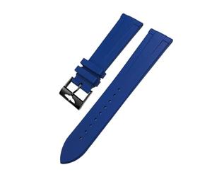 TLCBAZCF Correa de reloj de caucho natural FKM Fluororubber de 21 mm y 22 mm compatible con Breitling Superocean Avenger Heritage Correa de reloj suave con hebilla plegable(Silver Yellow,22mm)