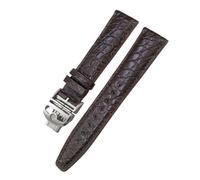 TLCBAZCF Correa de reloj de cocodrilo 20mm 21mm 22mm Compatible con IWC Pilot Mark portugués Portofino negro azul marrón correa de cocodrilo(Brown Fold Style 1,21mm)