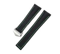 TLCBAZCF Correa de reloj de cuero y nailon de lona, 19mm, 20mm, 21mm, 22mm, Compatible con Heuer CARRERA F1 AQUARACER 300 WAY201J WAY201A WAY218A(Black Green-Silver,20mm)