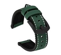 TLCBAZCF Correa de reloj de goma FKM universal de 20 mm, 22 mm, 24 mm, pulsera de nailon de lona compatible con Omega compatible con IWC Hamilton Oris Panerai Band(Green Black-Black,22mm)