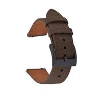 TLCBAZCF Correa de reloj de liberación rápida de nailon de cuero híbrido, correa deportiva de 18/20/22 mm, compatible con SKX007 SKX009 duradera(Brown 2,22mm)